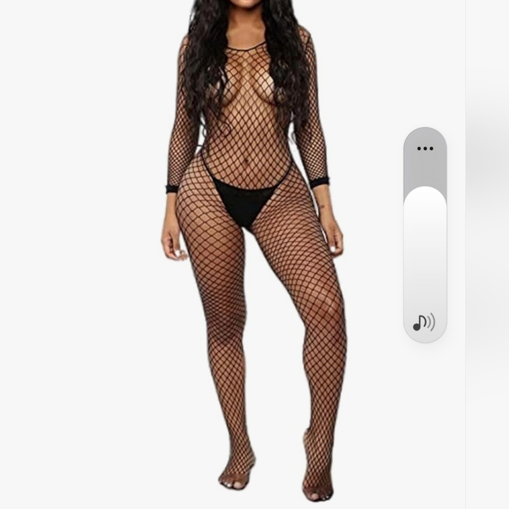 NIP Black Fishnet Bodysuit